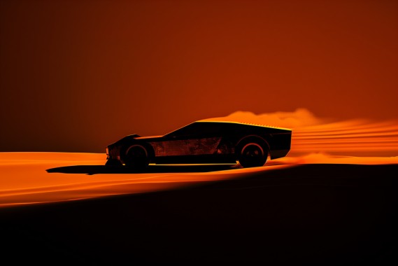 photo of a muscle car in the design which is a combination of a Tesla Cybertruck and a ford mustang in mad max movie fury road styled rusty muscle car racing through a sandy desert, sun flare, high contrast, desaturated toxic lighting --ar 3:2 --style raw --sref 1483274091 --personalize 4kqtq4y --stylize 50