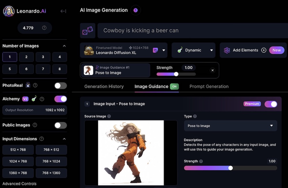 Leonardo AI Pose to Image