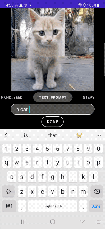 Demo MobileDiffusion auf dem Smartphone