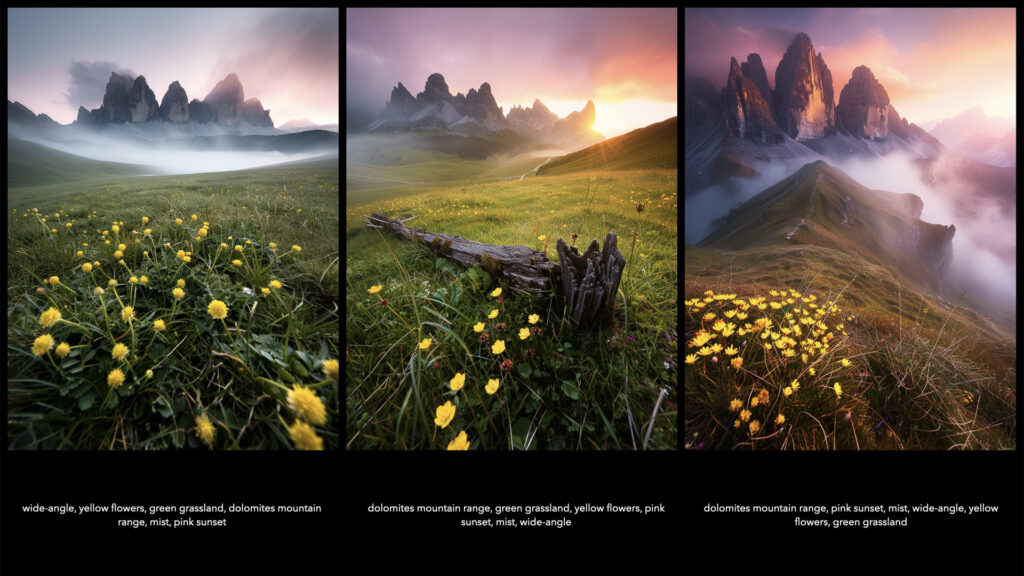 Midjourney Dolomiten