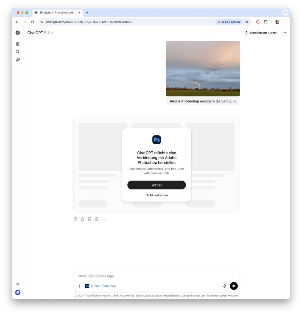 Integration Adobe Photoshop in ChatGPT